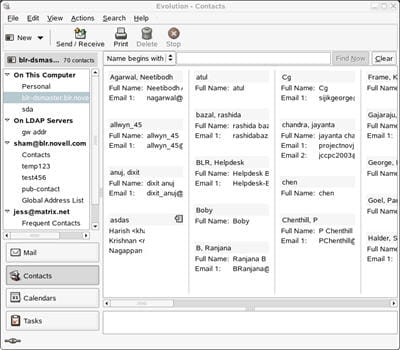 evolution, client gratuit fourni avec les bureaux gnome linux
