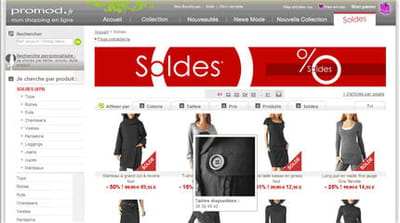 rubrique 'soldes' du site promod.fr