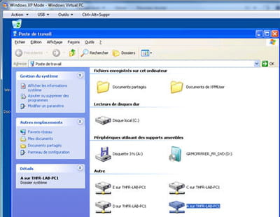 le mode xp sous windows 7 passe par un système de virtualisation.