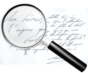 exemple d'écriture caractérisée par des hampes et jambages prononcés.