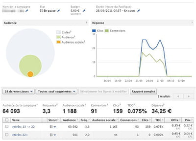 exemple de rapport d'une campagne facebook