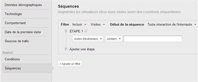 la configuration de la segmentation par séquence.