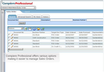 le module gestion des ventes sous compiere