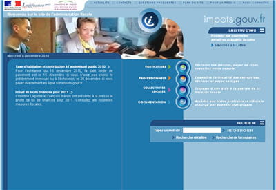 copie d'écran du site impots.gouv.fr