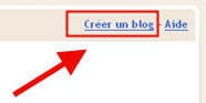 capture d'écran de l'option créer son blog sur la page d'accueil de blogger