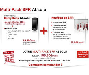 la box + le forfait illimité de sfr : c'est simple