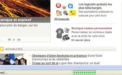 la home de l'internaute se charge en quelque secondes