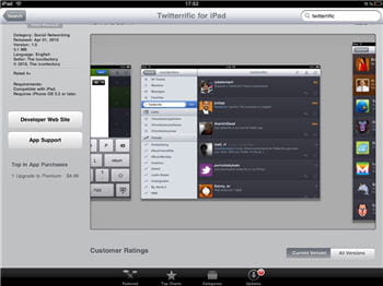 l'application twitterific sur l'app store