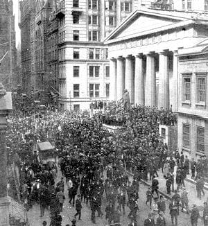 la bourse de new york, wall street, le 24 octobre 1929.