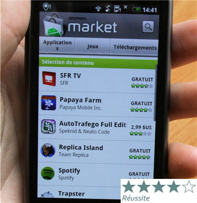 l'androïd market est bien fourni en applications diverses (jeux, outils