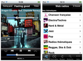capture d'écran de l'application