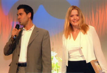 marc simoncini et yseulys costes lors de la soirée des trophées de la vad en