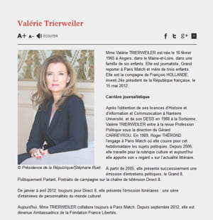 aujourd'hui, il n'existe plus de site internet dédié à la conjointe du chef de