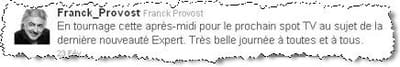 son tweet sur sa dernière publicité.
