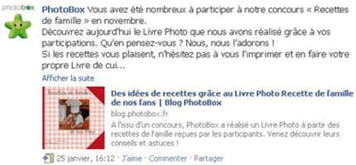 le concours 'recettes de famille' de photobox