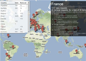 le gouvernement français a fait 1017 requêtes à google en 6 mois