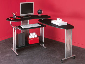 ce bureau offre deux formats de travail : avec un ou deux plateaux selon les