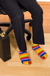 porter des chaussettes de couleur n'est pas à la portée de tous..