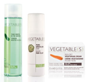 le gel fraîcheur de concombre coûte 13 euros, la crème végétarienne 46 euros.
