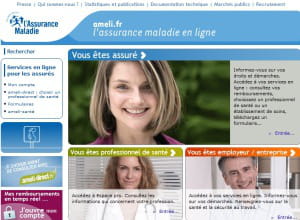 page d'accueil de ameli.fr, le portail de l'assurance maladie