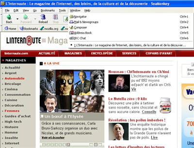 seamonkey : navigateur web, client de messagerie électronique et de forums, html