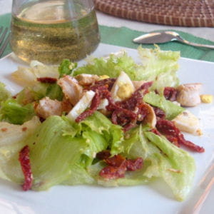 salade au poulet et vinaigrette vanillée