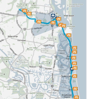 le tramway léger de golden coast va coûter 1 milliard de dollars.