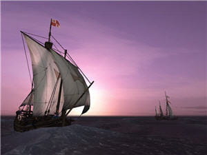 un écran de veille voyage of columbus 3d.