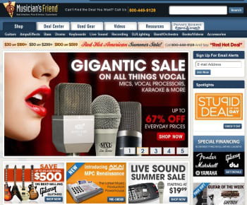 musician's friend est le 1er e-marchand us dans la catégorie des sites