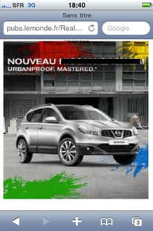 interstitiel réalisé par l'agence duke pour une marque de véhicule (la marque a