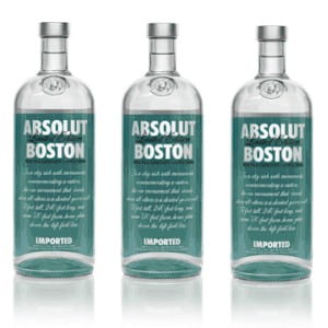aux etats-unis, la vodka absolut sort des éditions limitées à certaines villes.