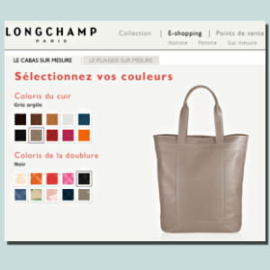 sur le site internet du maroquinier longchamp, on peut se créer un sac à son