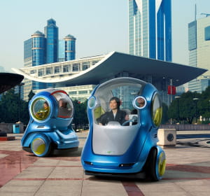 l'en-v concept, une voiture tout électrique imaginée par general motors, a pour