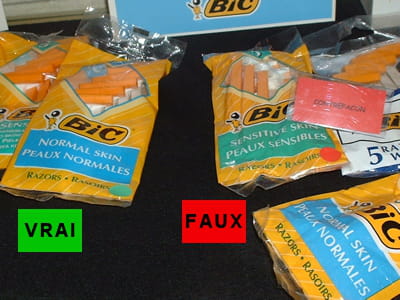 des rasoirs jetables bic et leur contrefaçon.