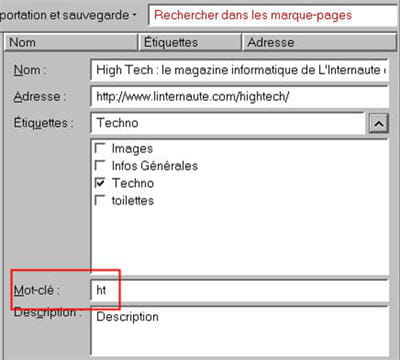 grâce à ce mot clé, en tapant simplement 'ht' dans la barre d'adresse, on arrive