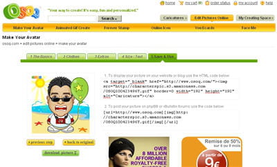 un exemple de création d'avatar.