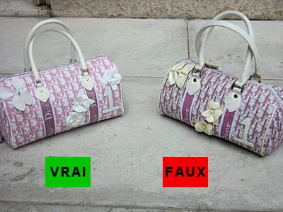 un sac dior et sa contrefaçon.