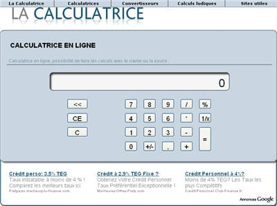 la page d'accueil du site