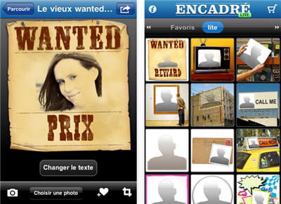 capture d'écran de l'application