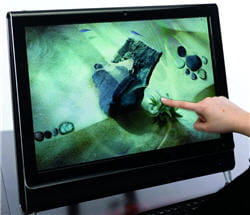un ordinateur tactile sous windows 7.