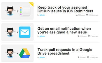 des recettes ifttt peuvent impliquer github