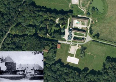 une vue aérienne du château de la resle.