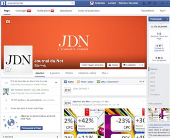 les pages facebook d'entreprise, comme ici celle du jdn, sont librement