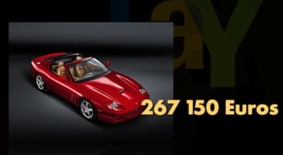 l'article le plus cher jamais vendu sur ebay.fr est une ferrari
