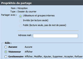 interface de partage