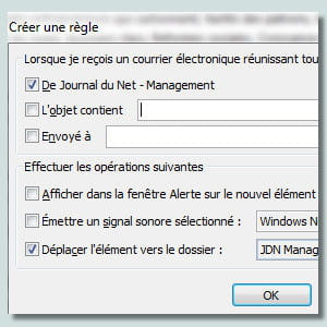 prenez le temps de créer des règles qui classent automatiquement vos mails au