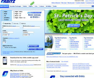 capture d'écran d'orbitz.com