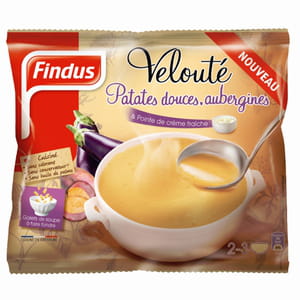 le velouté patate douce et aubergines de findus.