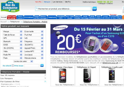 rueducommerce.com propose de choisir un produit 'sur mesure'