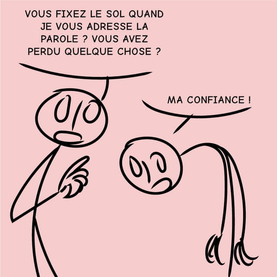Baisser le regard devant son interlocuteur